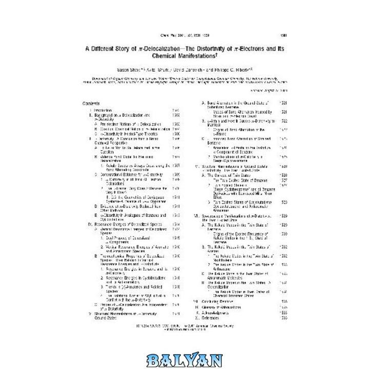 دانلود کتاب A Different Story of pi;-Delocalizations - The Distortivity of pi;-Electrons and Its Chemical Manifestations